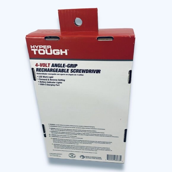 Hyper Tough 4-Volt MAX* Lithium-Ion Angle-Grip Cordless Screwdriver! NEW! NIB! - Picture 6 of 7